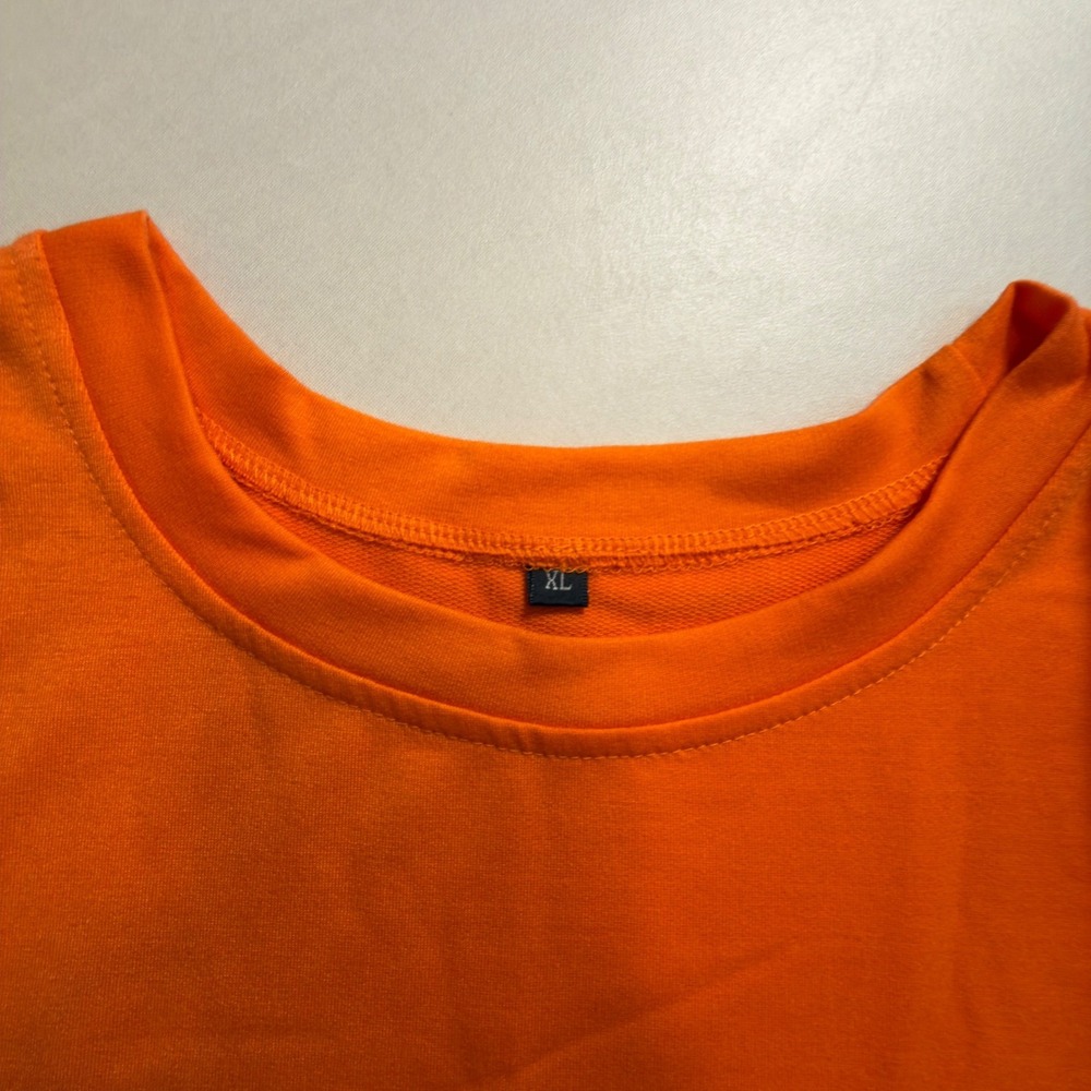 NWOT Set/3 Sz XL T-Shirt Dresses Orange Black Tan Cuffed Sleeve Pockets Bundle - Picture 10 of 11
